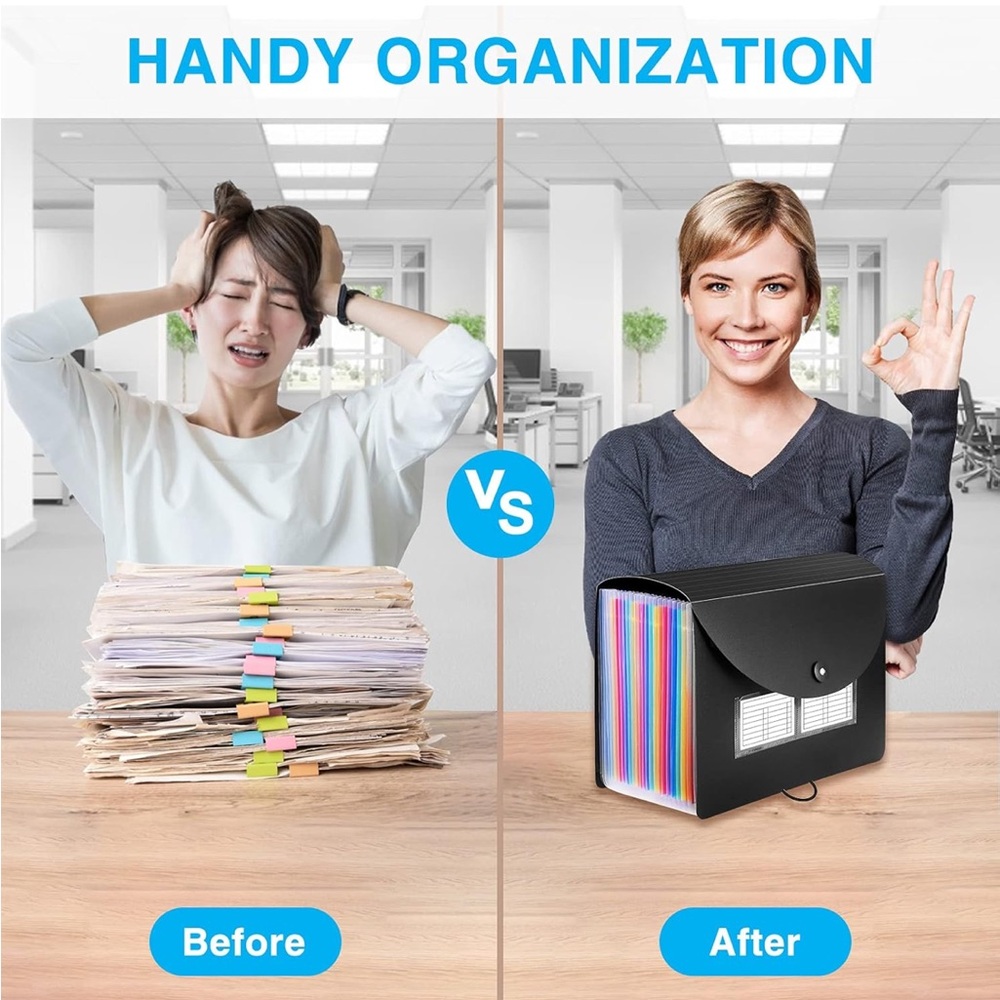 24 Pockets Expanding File Folder with Blank Labels, According File Organizer - Picture 9 of 9